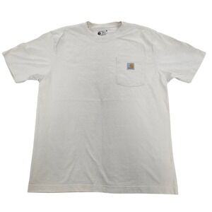 Carhartt K87 M Loose Fit Short Sleeve Pocket T Shirt Men's‎ Beige Cotton EUC